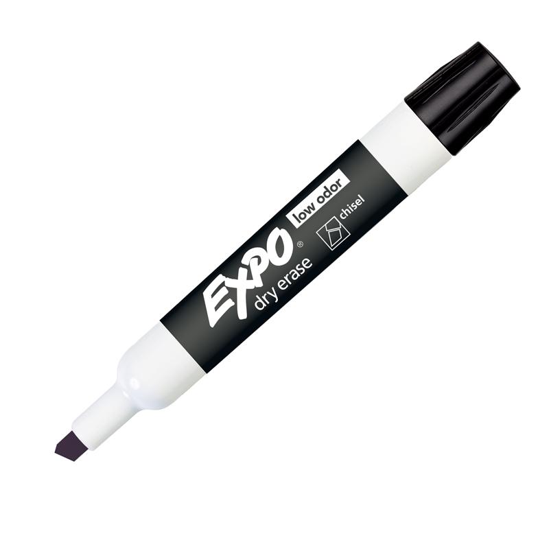 Expo® Low Odor Dry Erase Marker, Chisel Tip, Black