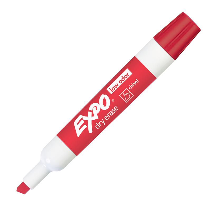 Expo 2 Low Odor Dry Erase Marker Chisel Tip Red