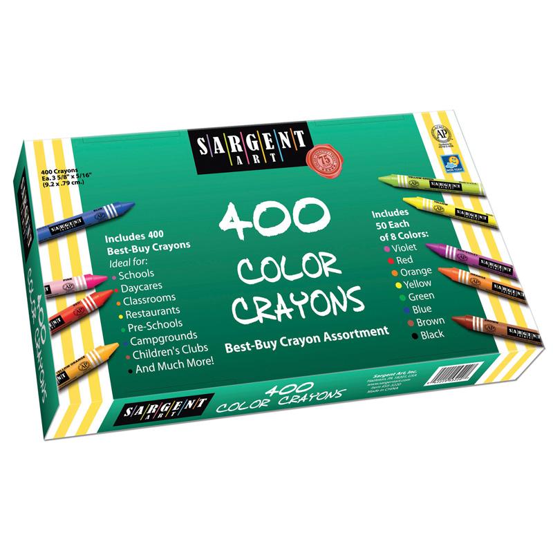 Standard Size Crayon Best-Buy Assortment, 8 Colors, 400 Count