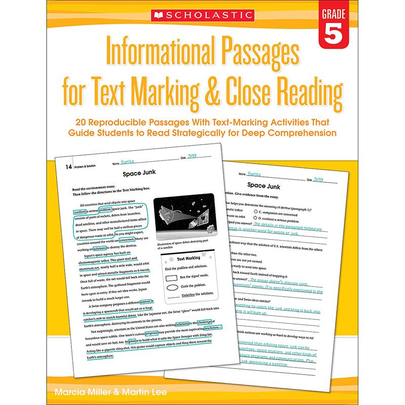  Informational Passages For Text Marking & Close Reading : Grade 5