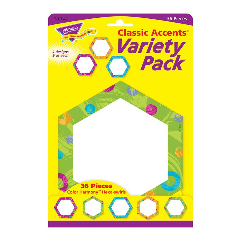 Color Harmony™ Hexa-swirls Classic Accents® Var. Pack, 36 ct