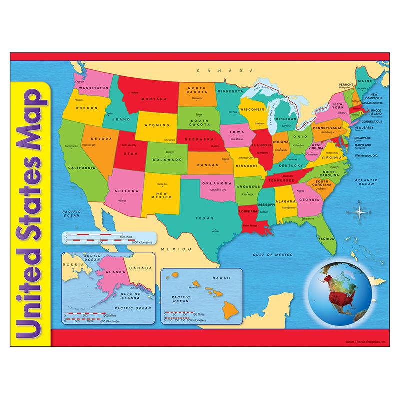 United States Map Learning Chart, 17