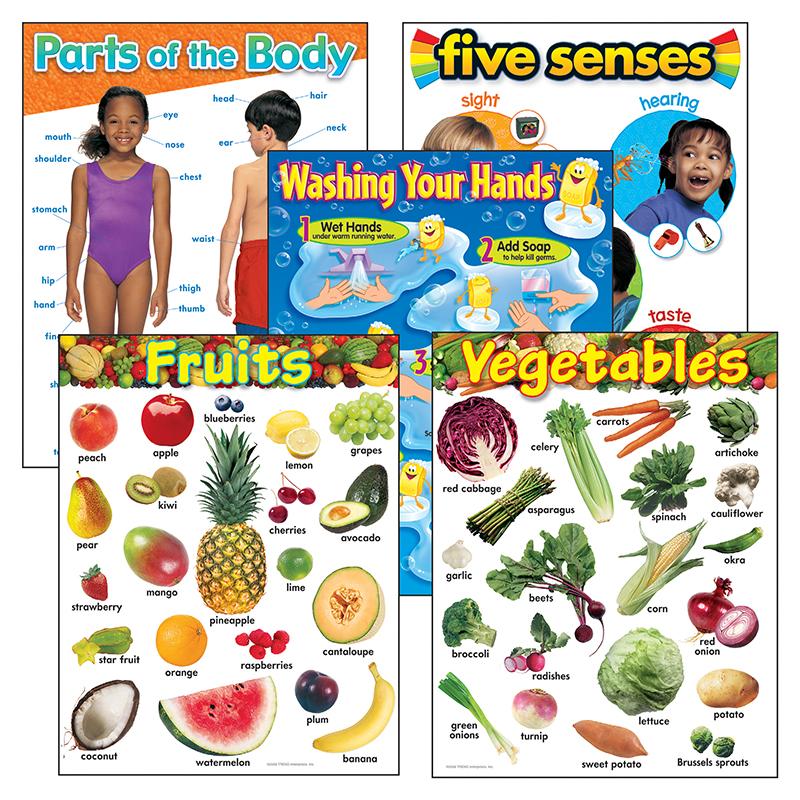 Healthy Living Learning Charts Combo Pack, Set of 5