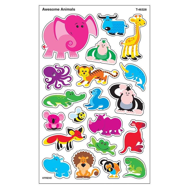 Awesome Animals superShapes Stickers-Large, 160 ct