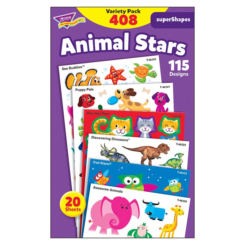 Animal Stars superShapes Stickers-Large VarPk, 408ct