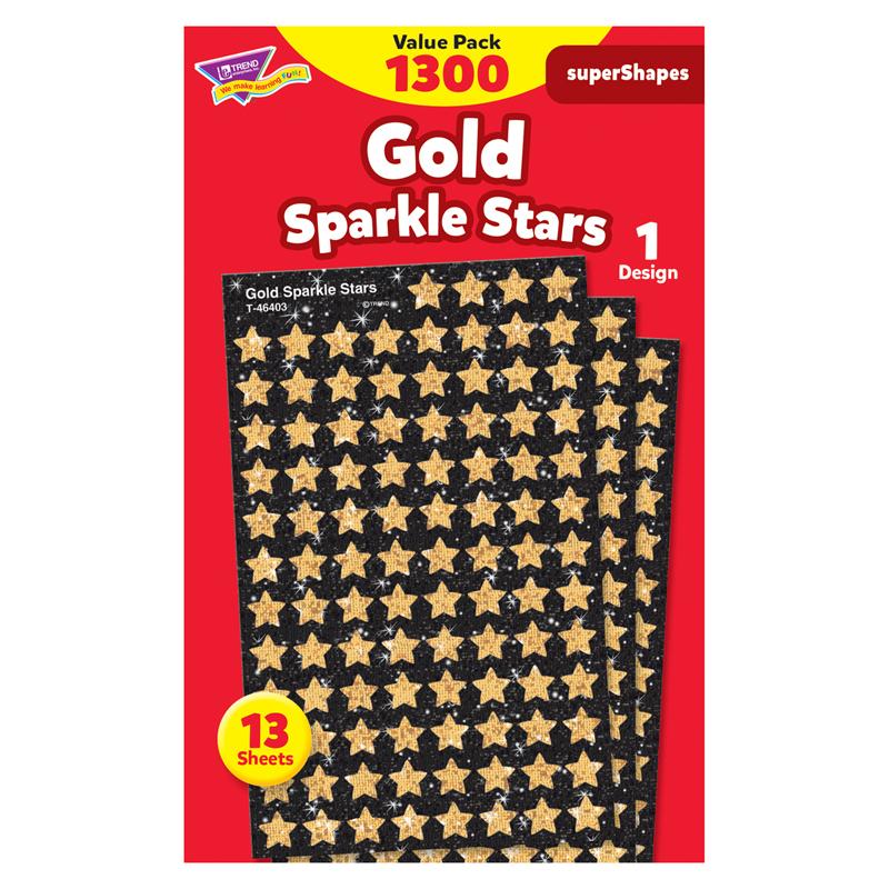 Gold Sparkle Stars superShapes Value Pack, 1300 ct