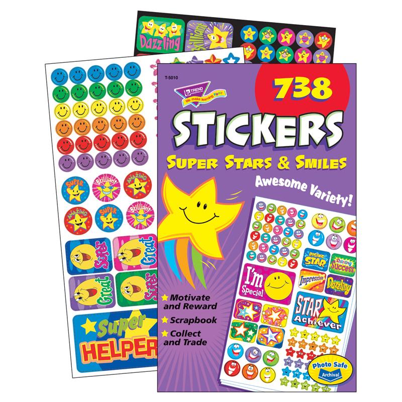 Super Stars & Smiles Sticker Pad, 738 ct