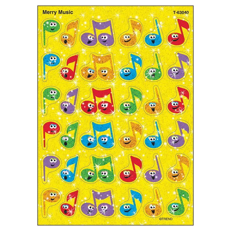 Merry Music Sparkle Stickers®, 72 ct