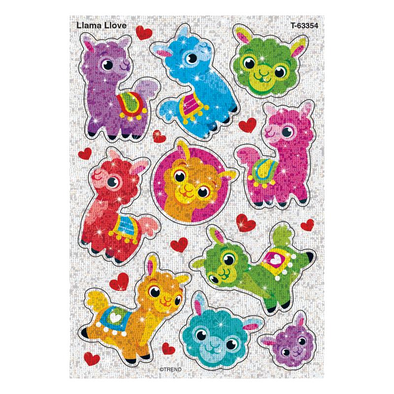  Llama Llove Sparkle Stickers & Reg ;, 20 Count