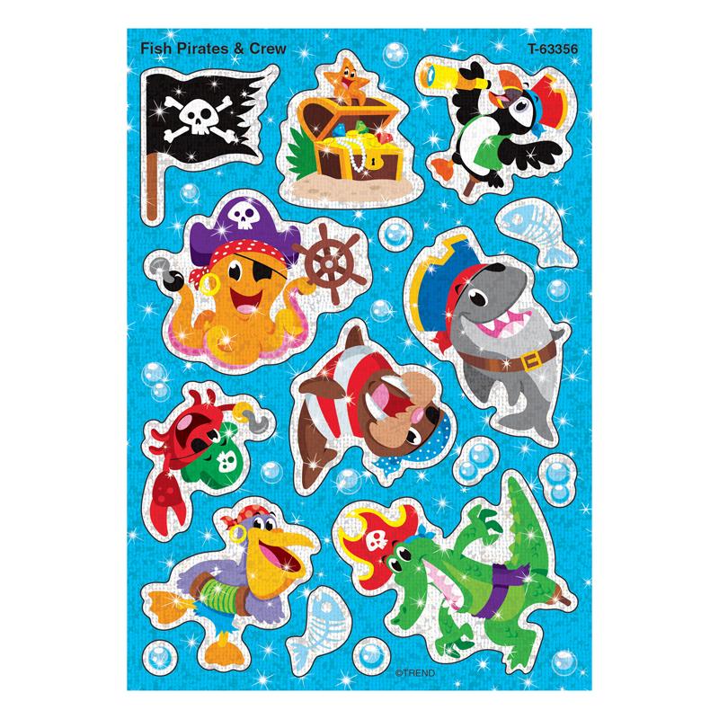 Fish Pirates & Crew Sparkle Stickers®, 32 Count