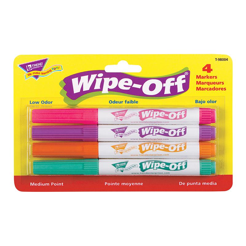  4- Pack Bright Colors Wipe- Off & Reg ; Markers