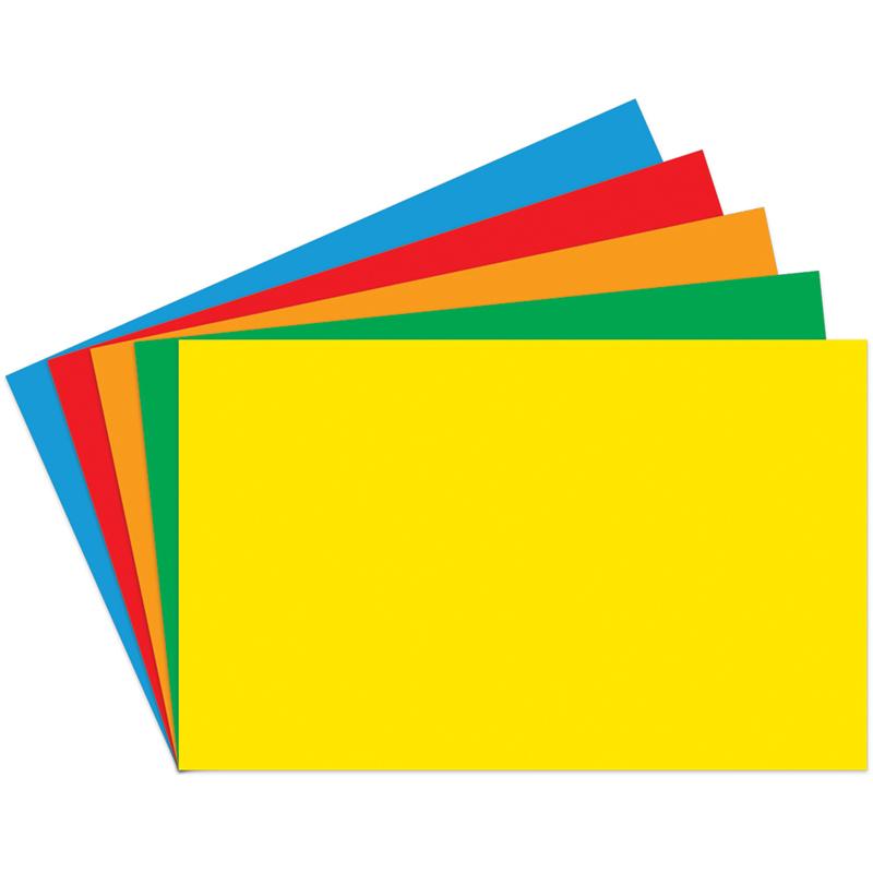 Index Cards Blank - 5 x 8 Primary Asst., 100ct