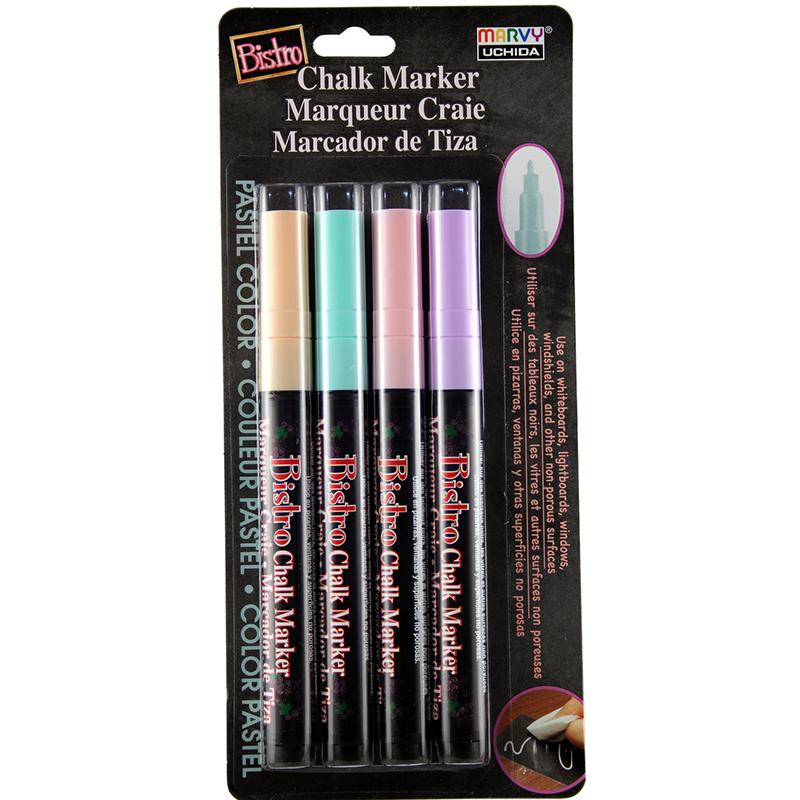Bistro Chalk Markers, Fine Tip 4-Color Set, Pastel