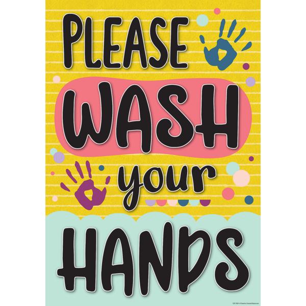 Please Wash Your Hands Poster, Measures 13-3/8