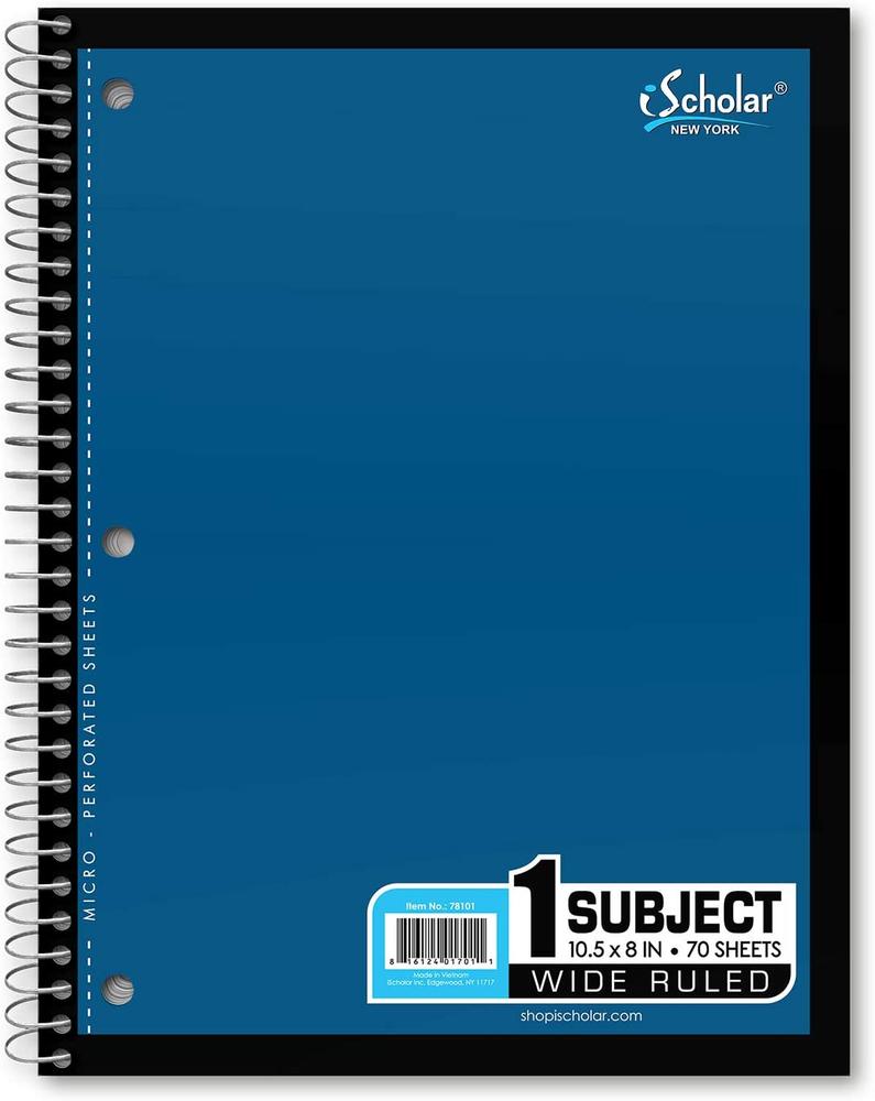 Notebook 1-subject 70ct Wide-blue