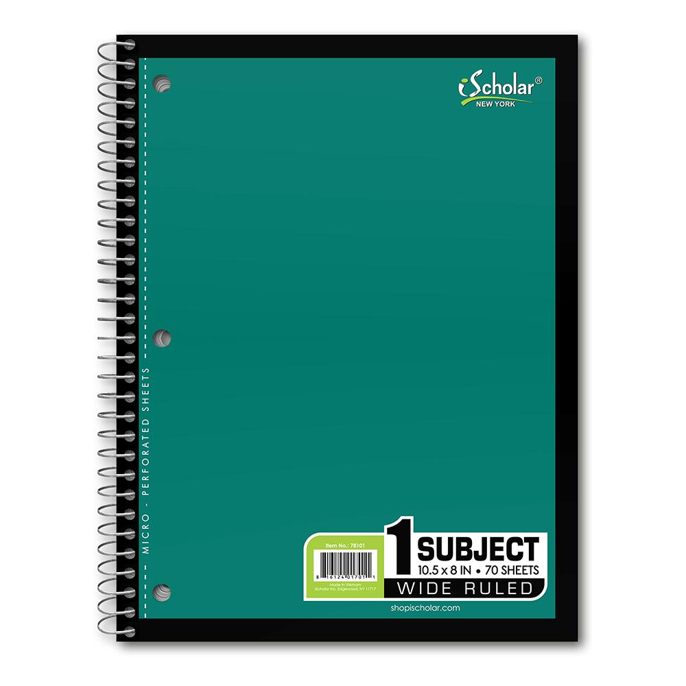 Notebook 1-subject 70ct Wide-green