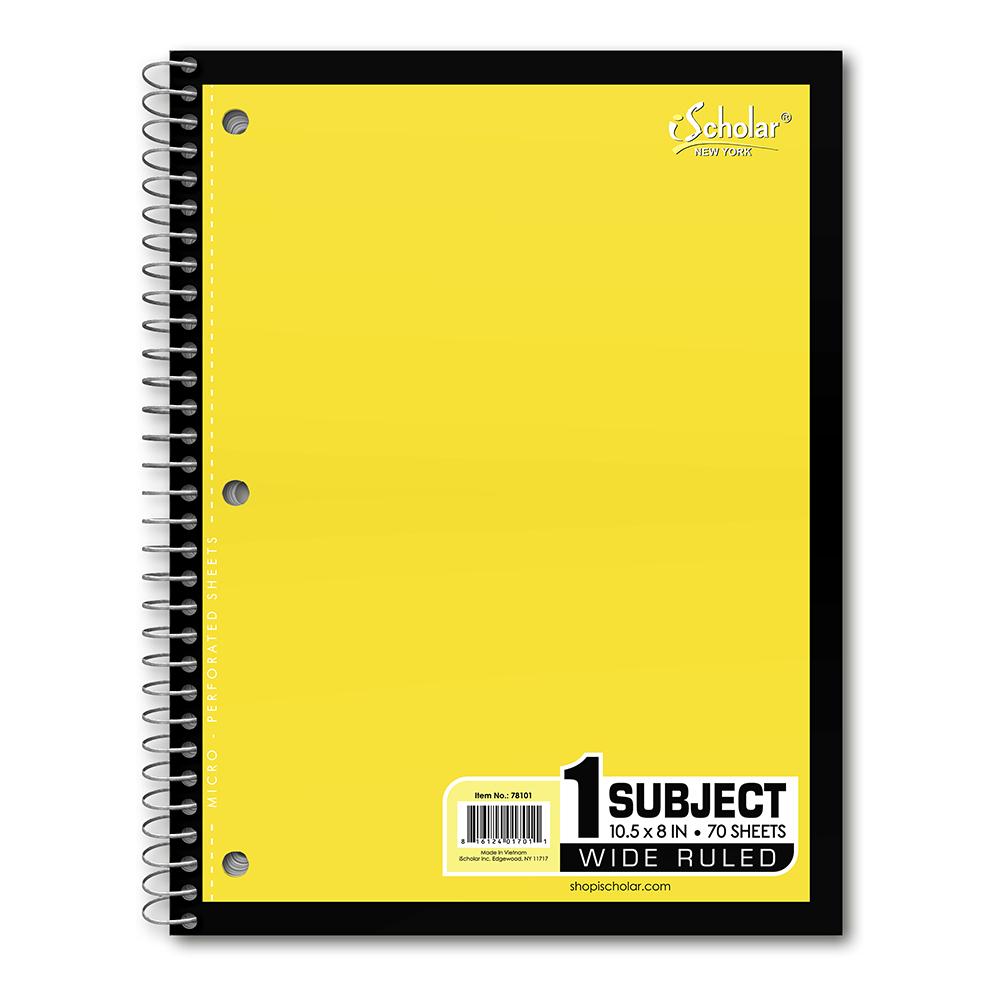 Notebook 1-subject 70ct Wide-yellow