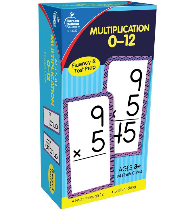  Multiplication Flash Cards 0- 12