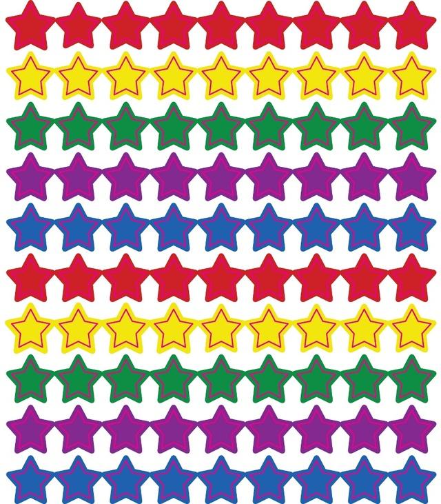  Stars Multicolor Seal For Incentive Charts