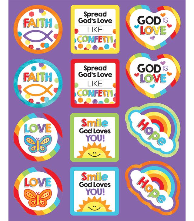 God`s Love Sticker Pack 72/pk