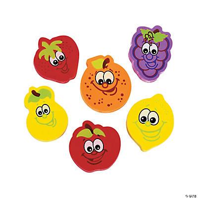 Fruit Face Smiley Erasers 24/bg