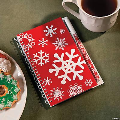 Red & White Snowflake Notepad with Pen