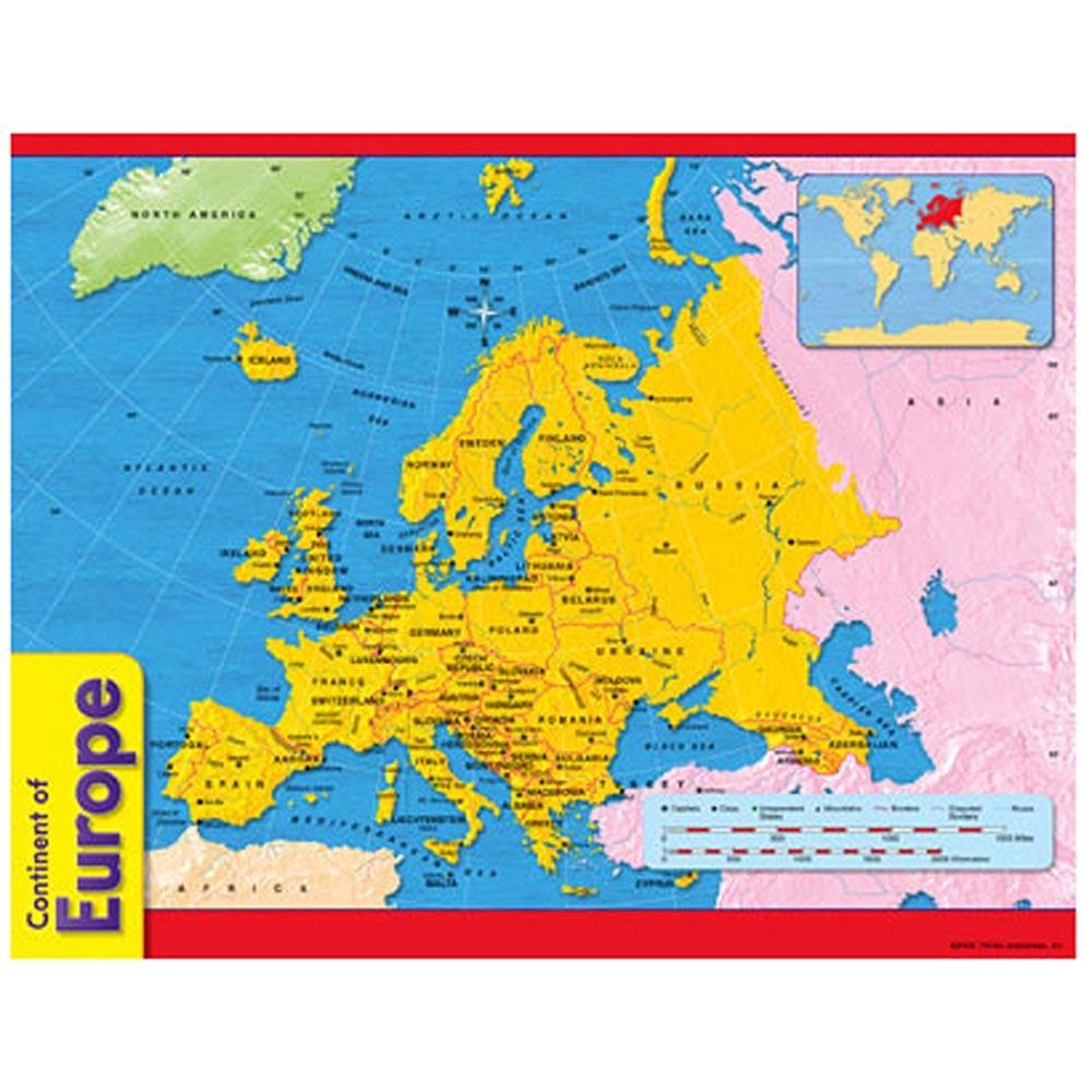 Continent Of Europe Learning Chart