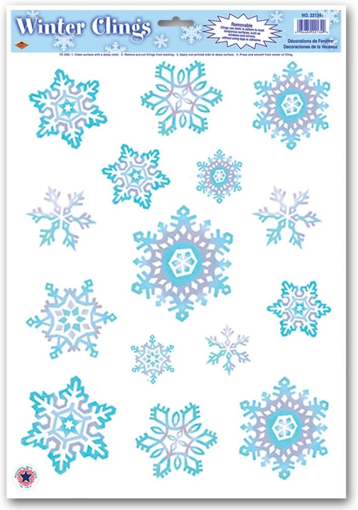 Crystal Snowflake Cling, 15ct