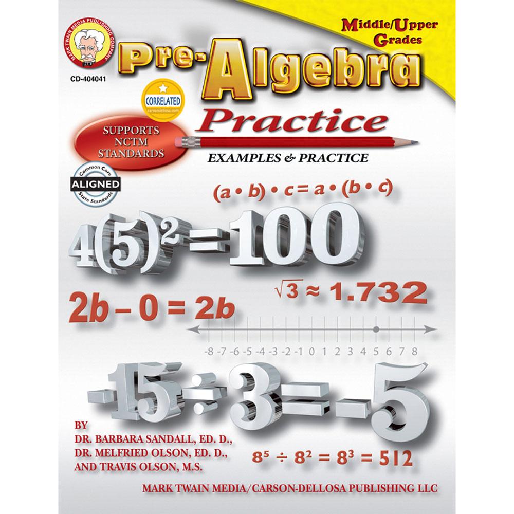 Pre-algebra Practice Book Gr. 6+