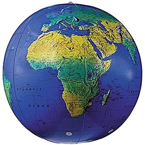 Dark Blue Topographical Inflatable Globe, 12