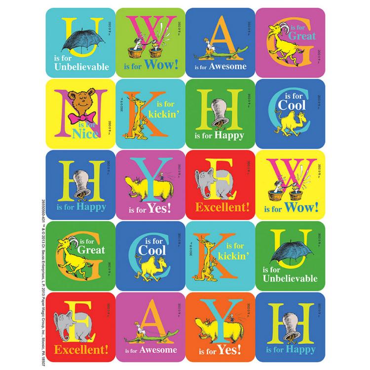 Dr. Seuss Abc Theme Stickers, 120ct - D