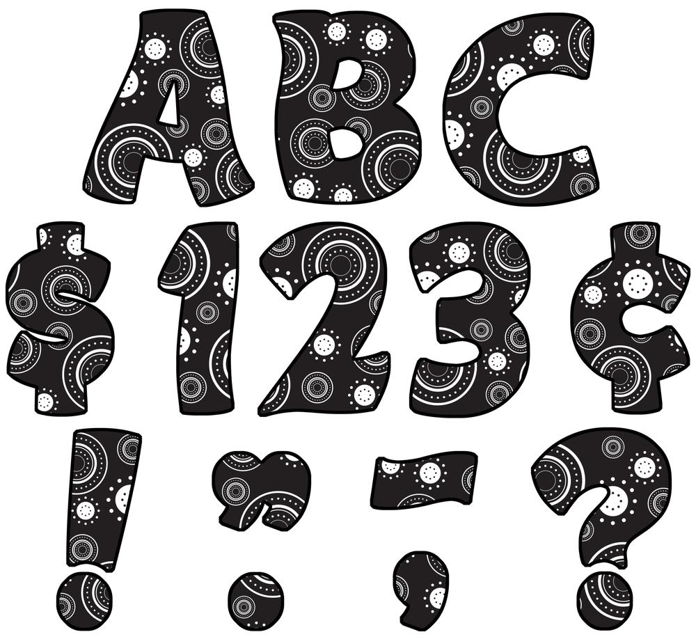 CRAZY CIRCLES FUNTASTIC FONT 4IN LETTERS UPPERCASE PACK