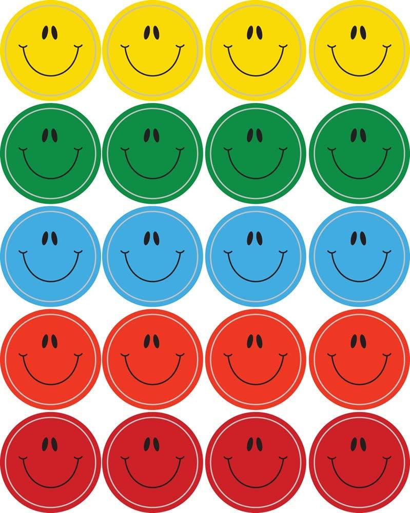  Smiley Faces Multicolor Shapes Stickers 120ct