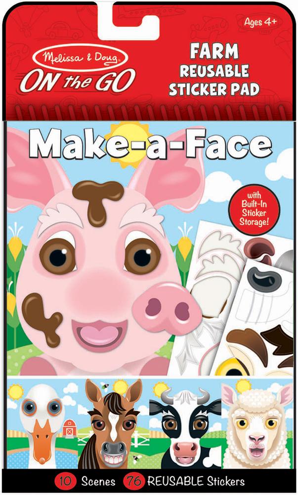 Make-a-face:  Farm Reusable Stickers