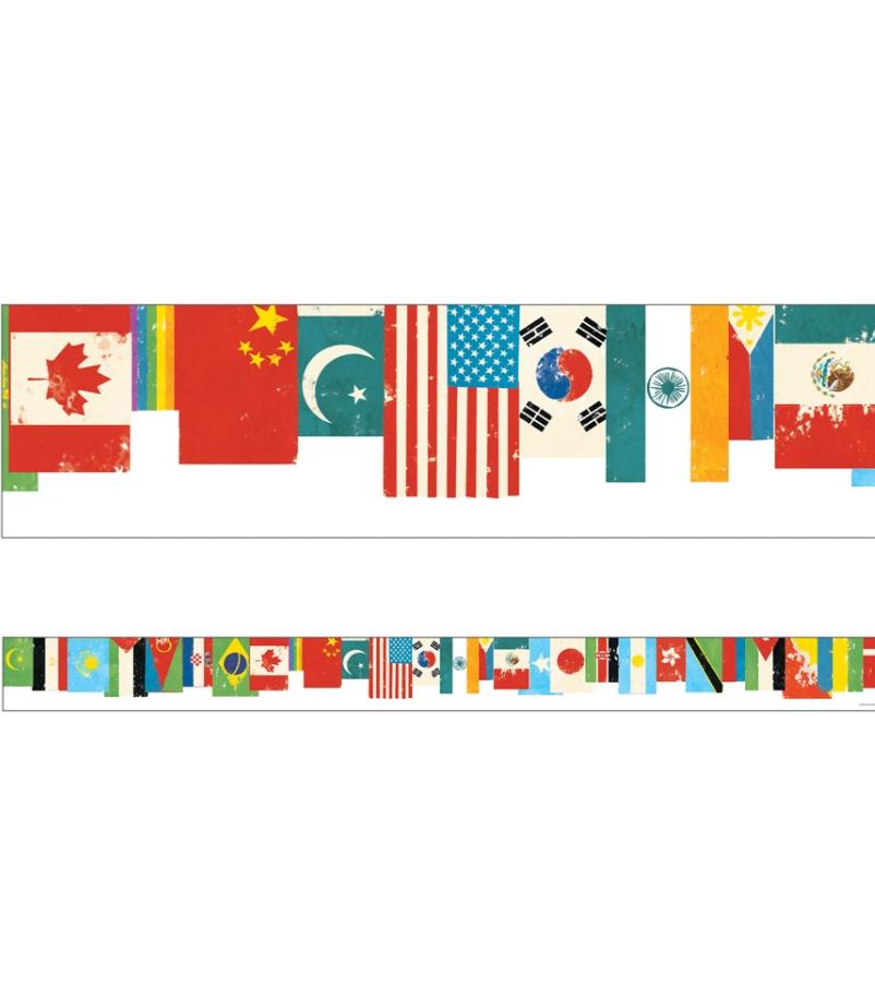 All Are Welcome Flags Straight Border