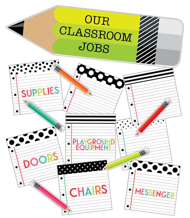 Bk, Wh &stylish Classroom Jobs Mini Bbs