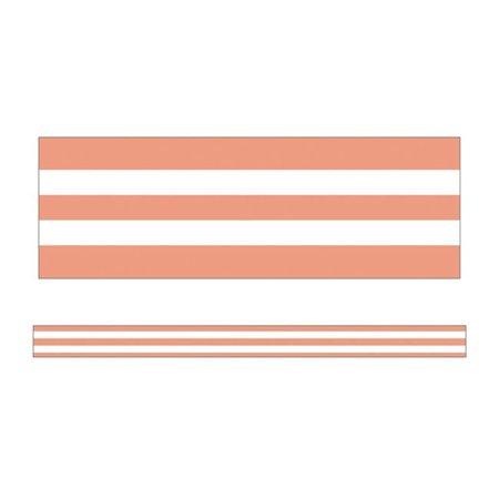 Simply Stylish: Coral & White Stripes Straight Border
