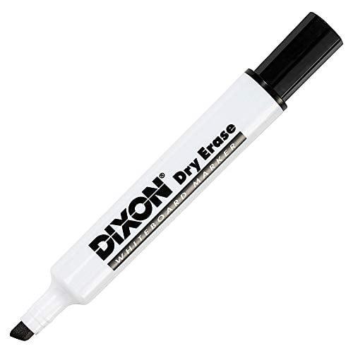 Dixon Dry Eraser Markers, Wedge Tip, Black - Each
