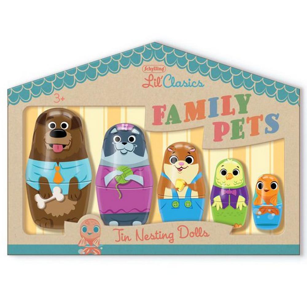 Lil` Classics Family Pets Tin Nesting Dolls