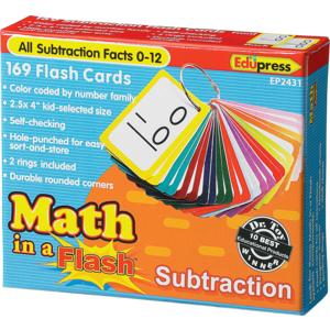 Math In A Flash Cards: Subtraction