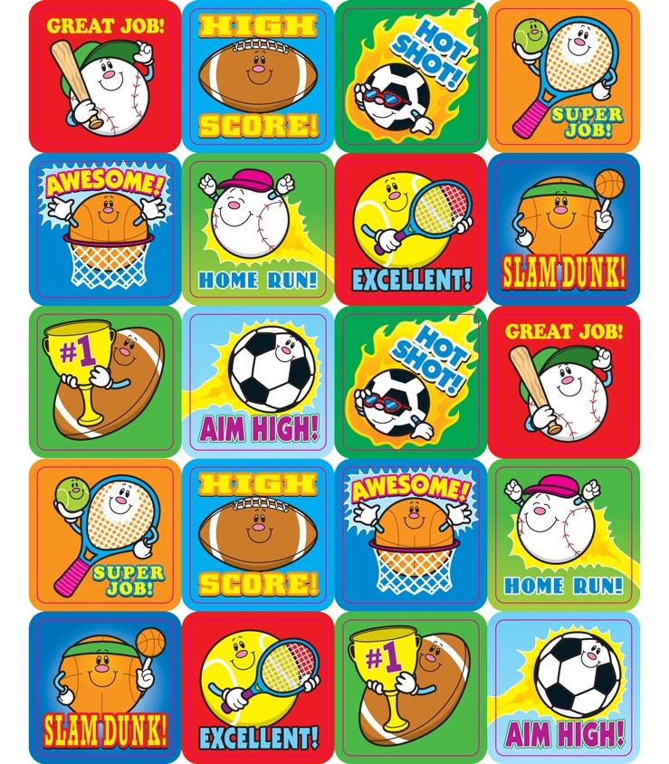  Sports Stickers 1x1, 120pk