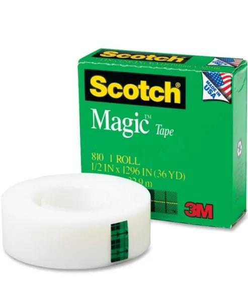 Scotch Magic Tape 810, 1/2 In X 1296 In Roll (81012)