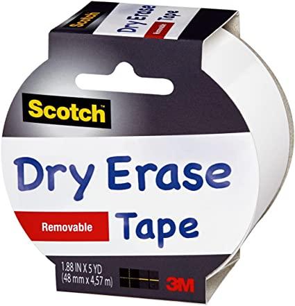 Scotch Dry Erase Tape 1905r-de-wht, White, 1.88