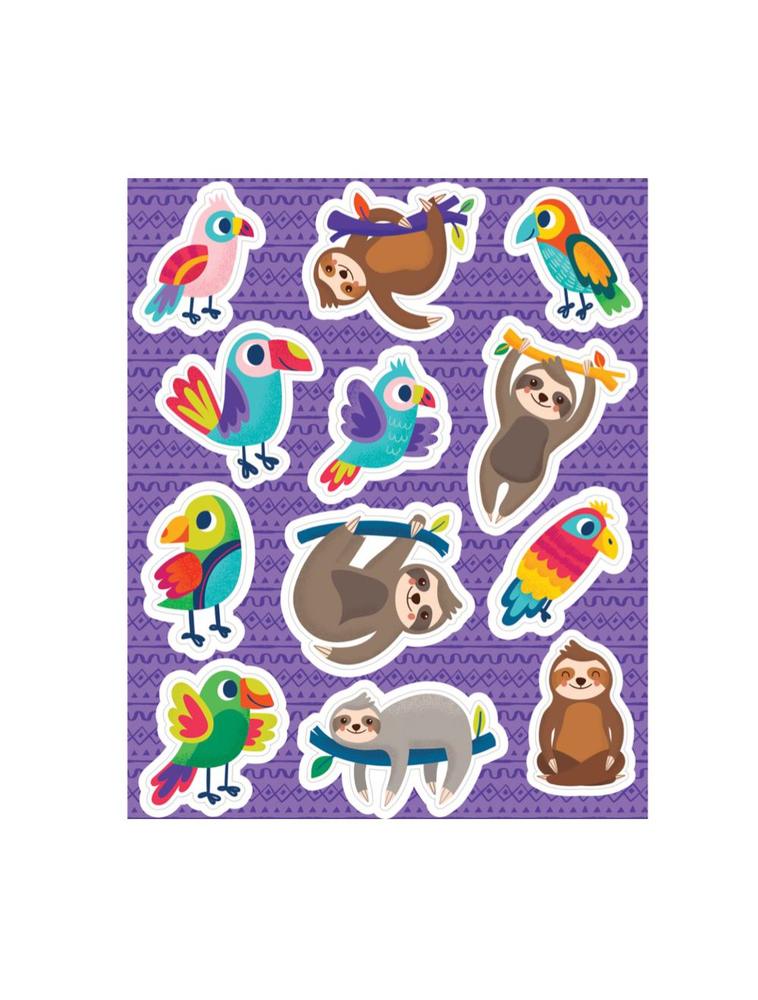  One World : Sloths And Parrots Shape Stickers D
