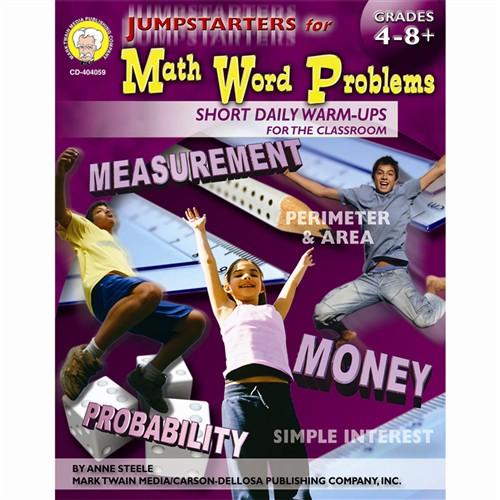 Jumpstarters For Math Word Problems Gr.4-8+