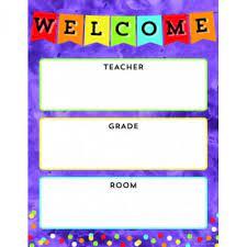  Celebrate Learning Welcome Chart