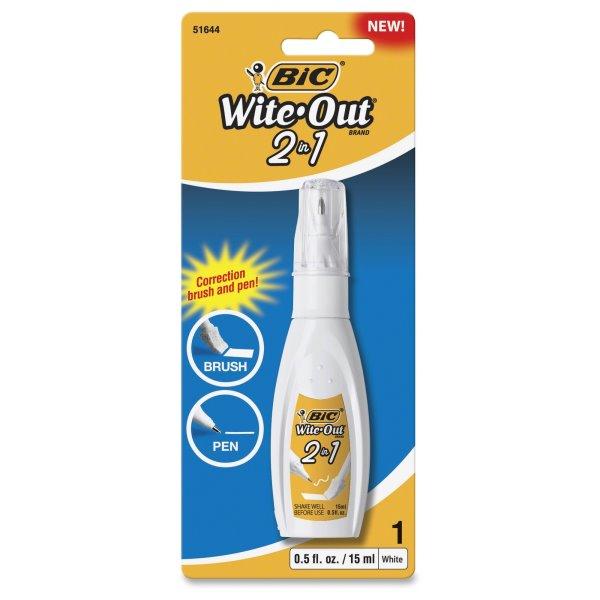 Bic Wite-out 2-in-1 Correction Fluid 1-pack Blister (51644)