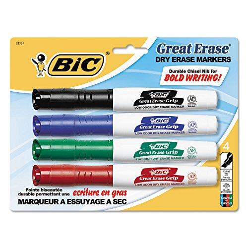  Bic Great Erase Dry Erase Chisel Point Markers 4 Pack Low Odor