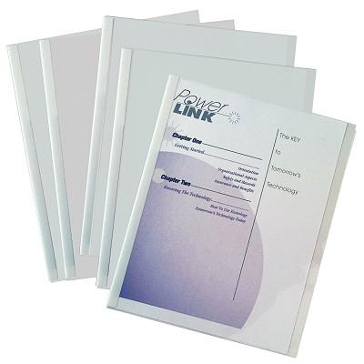 Vinyl Report Covers with Binding Bars, Clear, 11x8.5, 50/Box