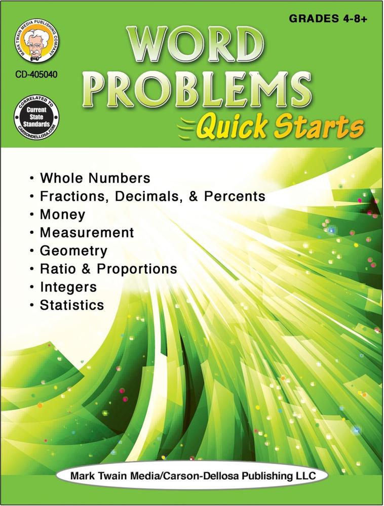 Word Problems Quick Start Workbook, Gr. 4-8+